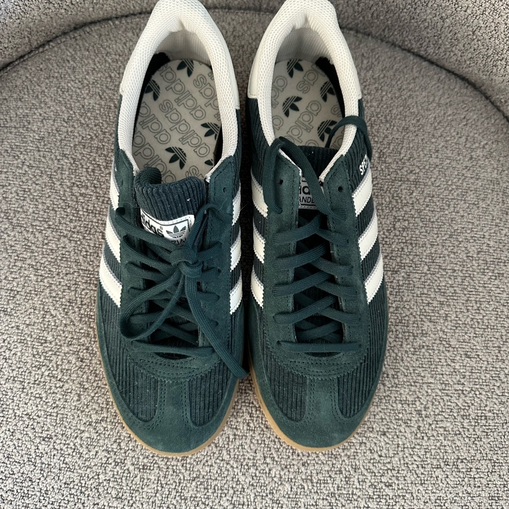 Adidas Green and White Gazelle Sneakers Suede Low-Top